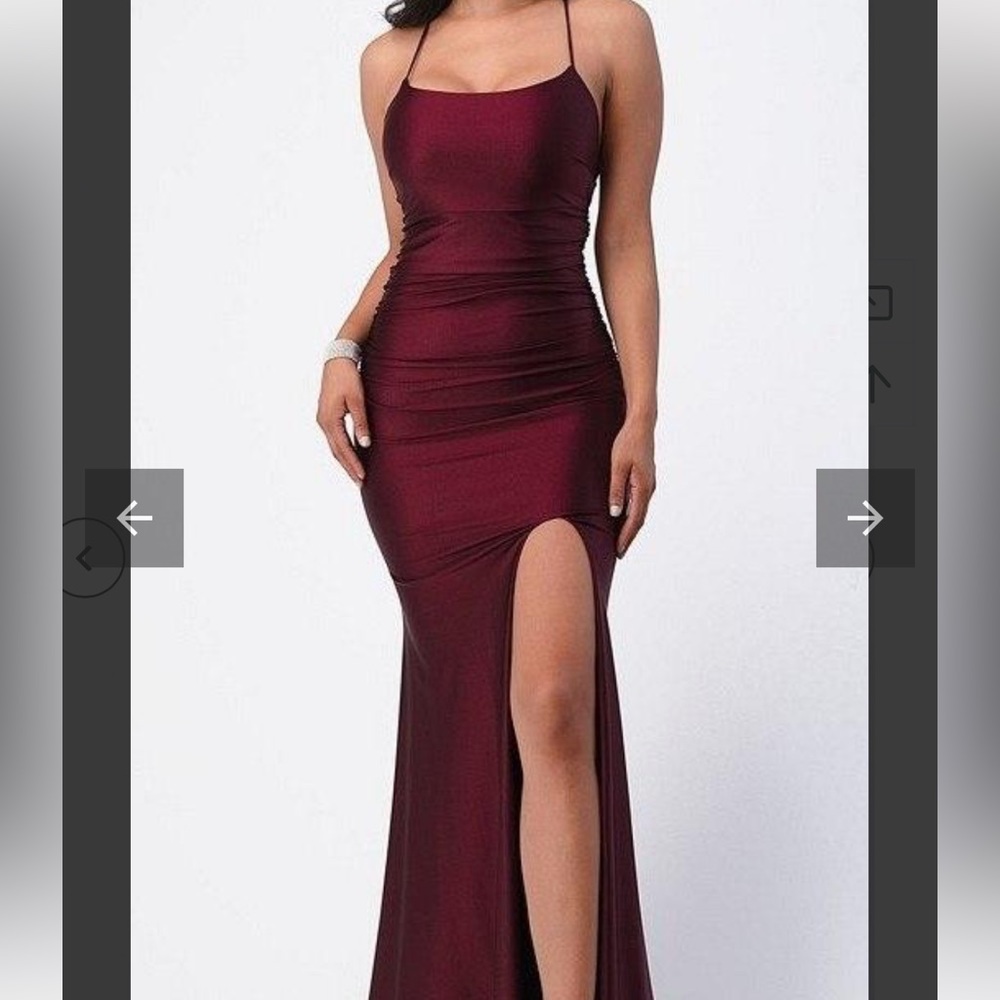 La Scala Burgandy prom dress